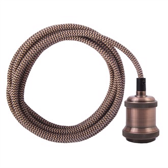 Dusty Latte Snake textile cable 3 m. w/dark copper E27