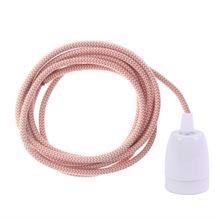 Dusty Peach Snake textile cable 3 m. w/white porcelain