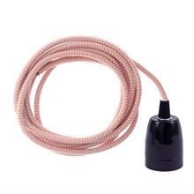 Dusty Peach Snake textile cable 3 m. w/black porcelain