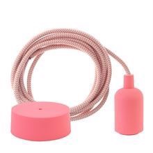 Dusty Peach Snake textile cable 3 m. w/peach New lamp holder cover