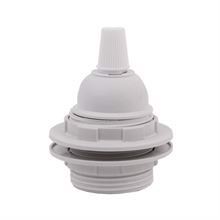 White plastic lamp holder for shade E27