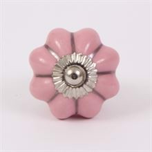 Pink melon knob with silver