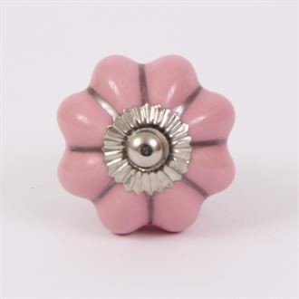 Pink melon knob with silver