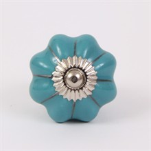 Turquoise melon knob with silver