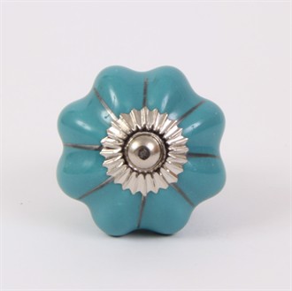 Turquoise melon knob with silver