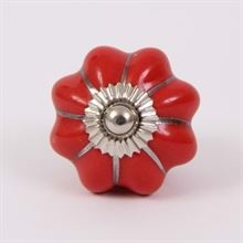 Red melon knob with silver