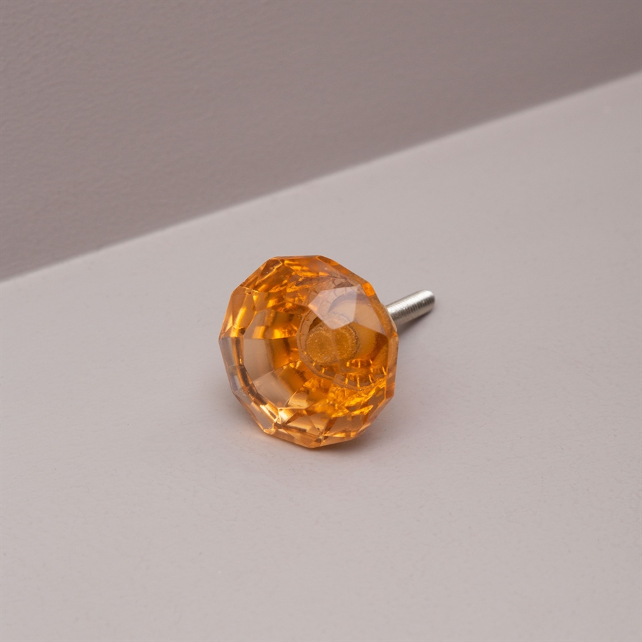 Orange glass diamond knob Medium