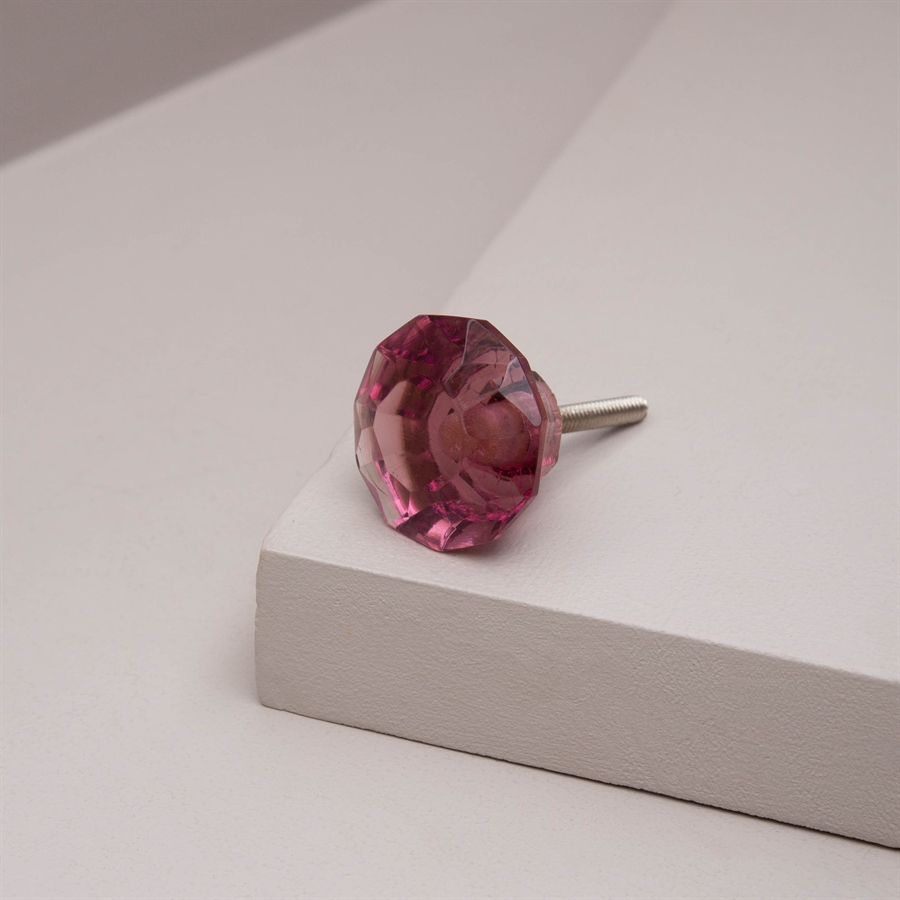 Purple glass diamond knob Medium