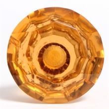 Orange glass diamond knob Large