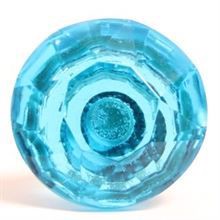 Turquoise glass diamond knob Large