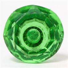 Green glass diamond knob Large