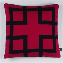 Cushion cover Knitted 50x50 Square Red Black