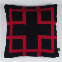 Cushion cover Knitted 50x50 Square Black Red