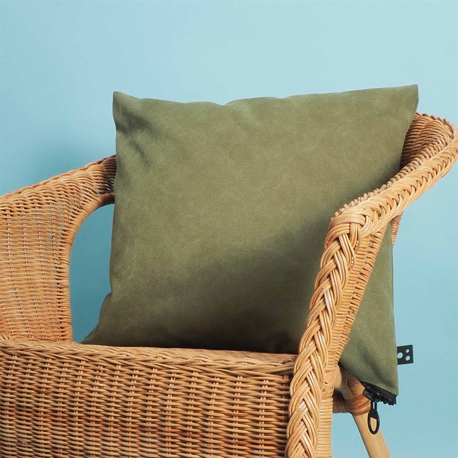 Cushion cover Washed canvas 50x50 Olive green